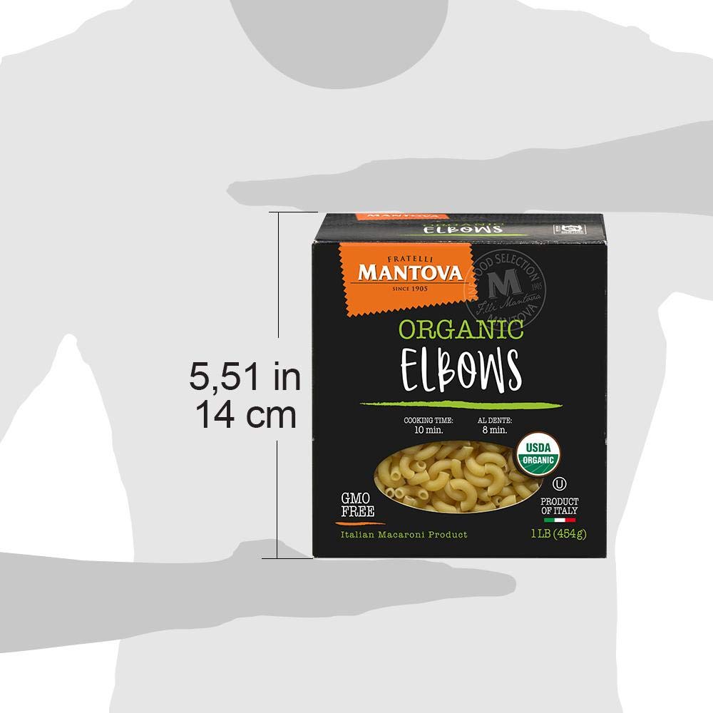 Mantova Organic Elbow Pasta plated in a bowl, ideal for hearty sauces and soups.