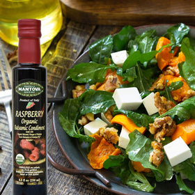Mantova Fratelli bottle shown beside fresh berries for flavor ideas