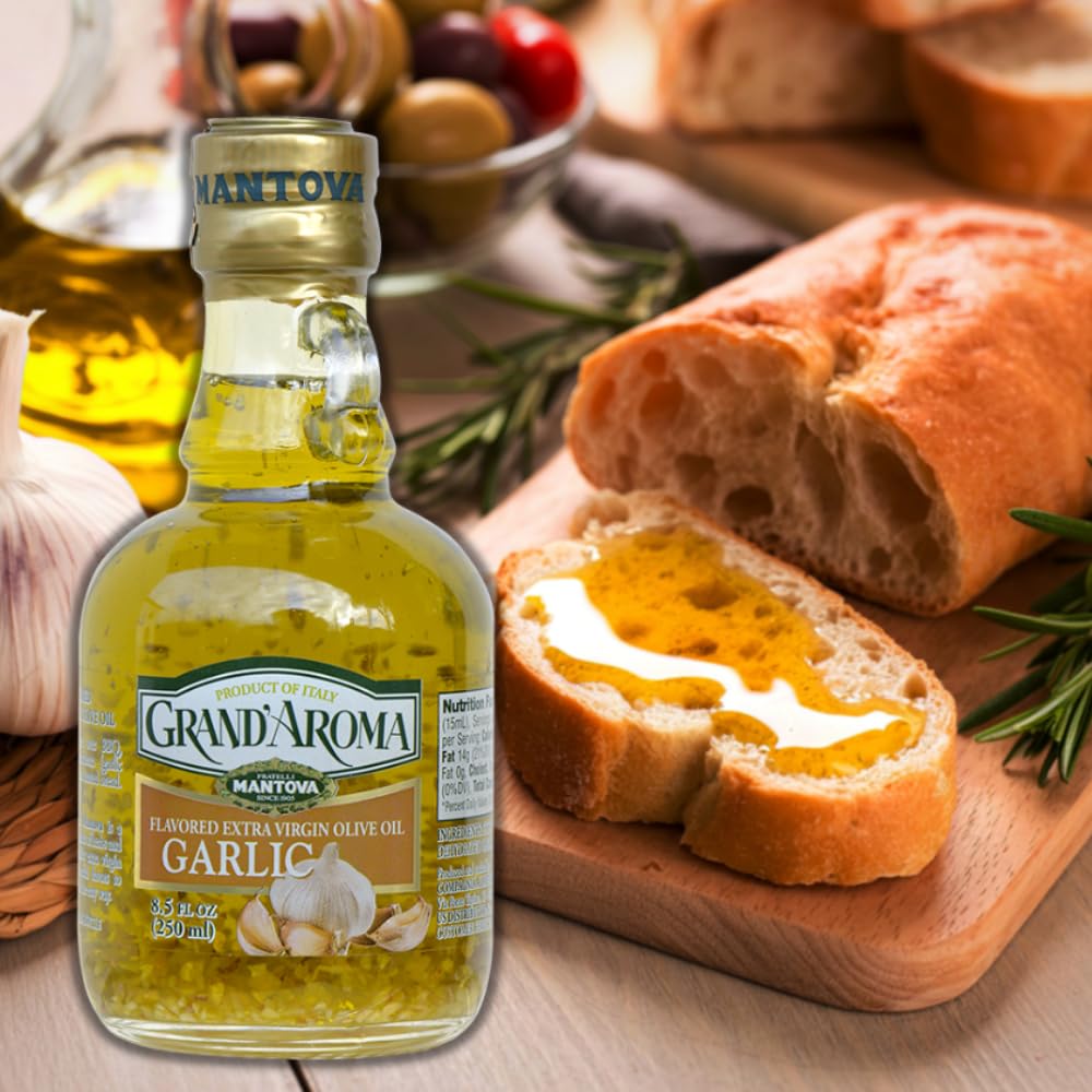 Mantova Garlic Grand'Aroma oil used to finish roasted chicken