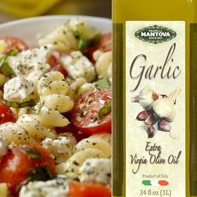 Chicken pan-fried with Mantova Garlic EVOO for flavor.