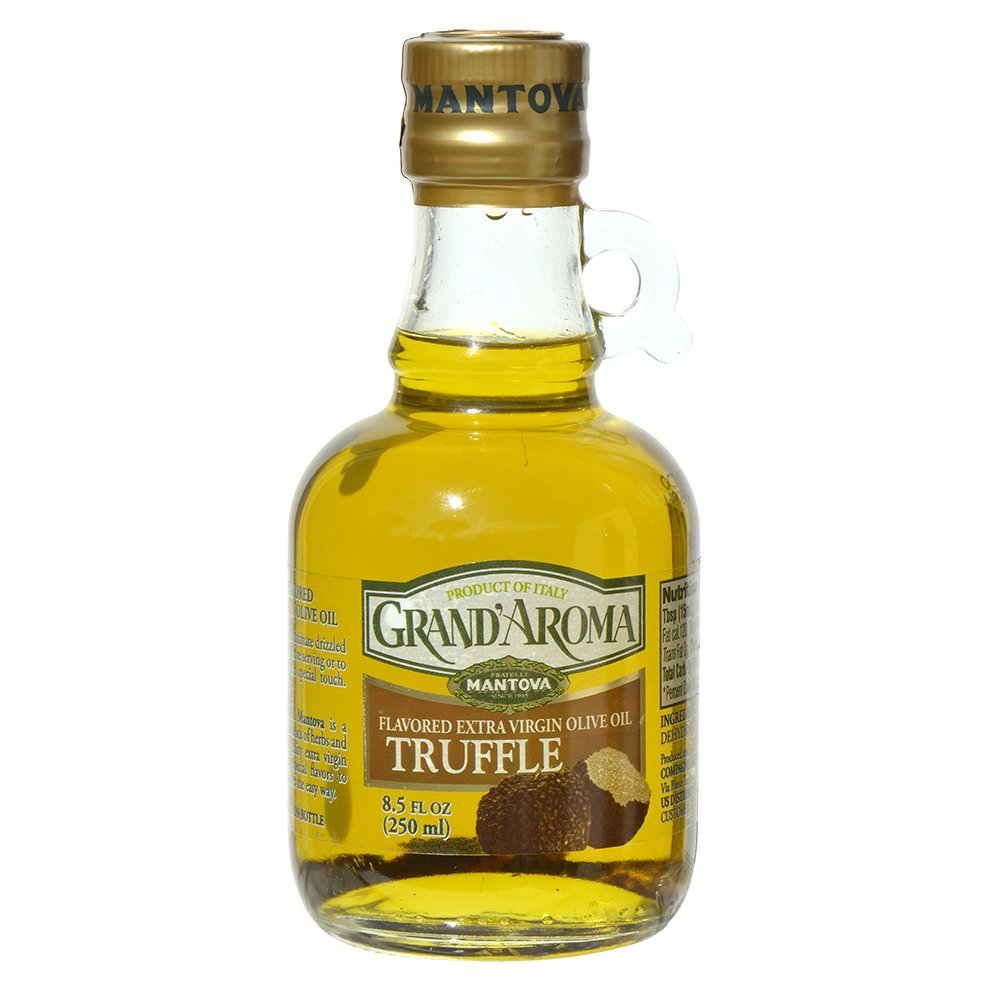 Mantova Grand’Aroma truffle olive oil bottle adds rich Italian aroma to dishes