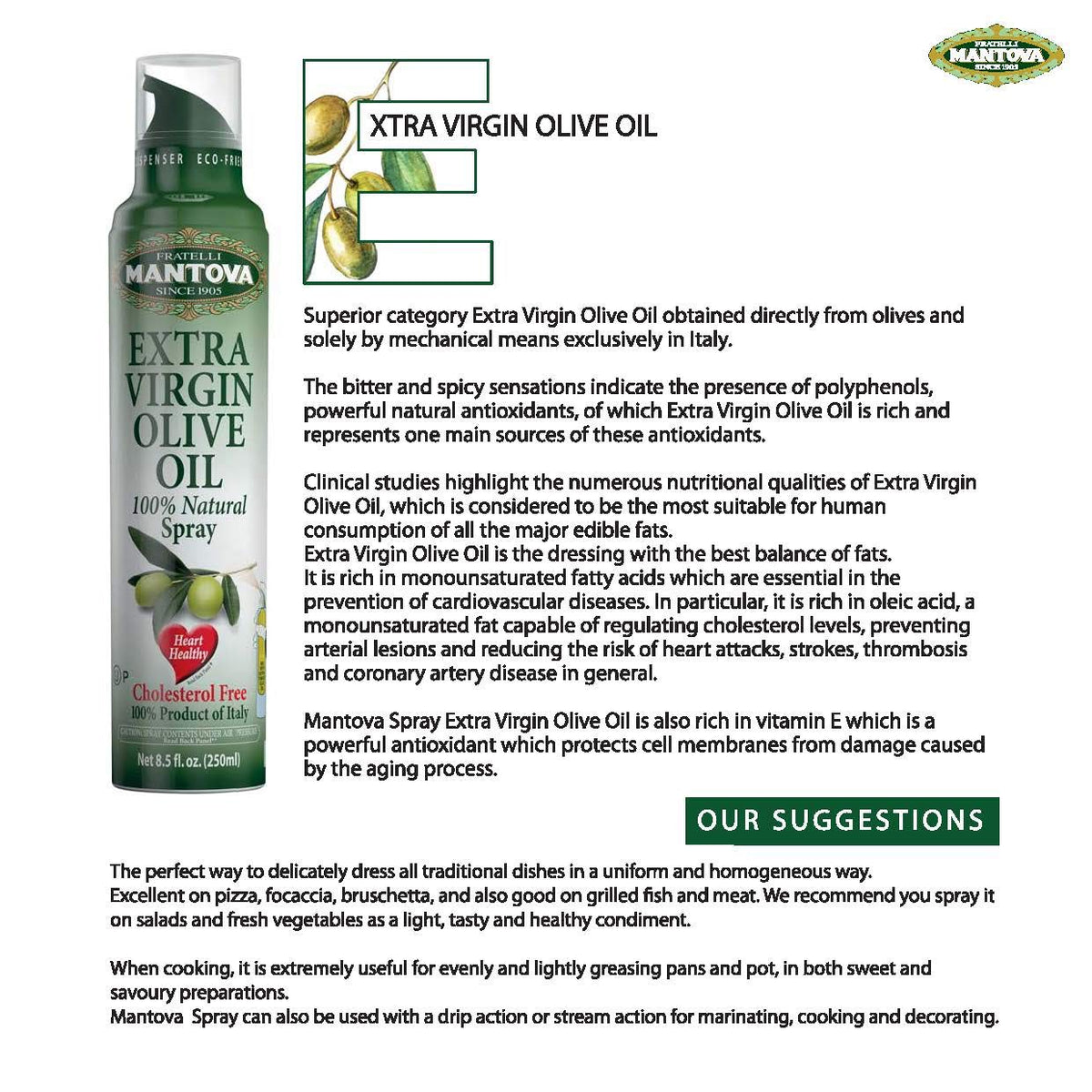 Mantova olive oil spray 3-pack enabling easy everyday cooking