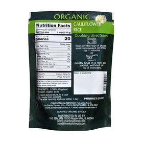 Mantova Organic Cauliflower Rice microwave bowl ready in minutes for quick weeknight dinners.
