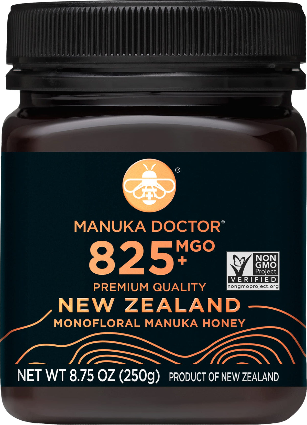 Manuka Doctor bottle pour shows MGO 825+ honey for daily energy boost.