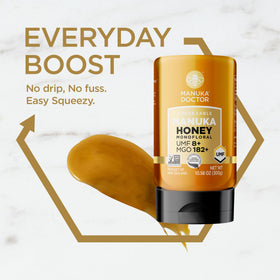 Manuka Doctor honey color and texture suggest rich flavor.