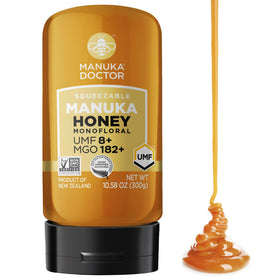 Manuka Doctor hive-to-home squeeze bottle for mess-free honey.