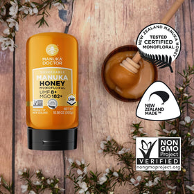 Manuka Doctor honey adds to tea or smoothies.