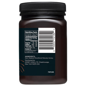 Honey on muesli with vibrant texture and sweetness.