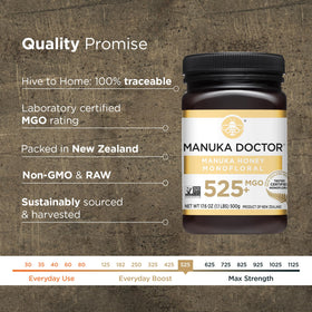 NZ-certified Manuka Doctor label confirms authenticity and traceability.