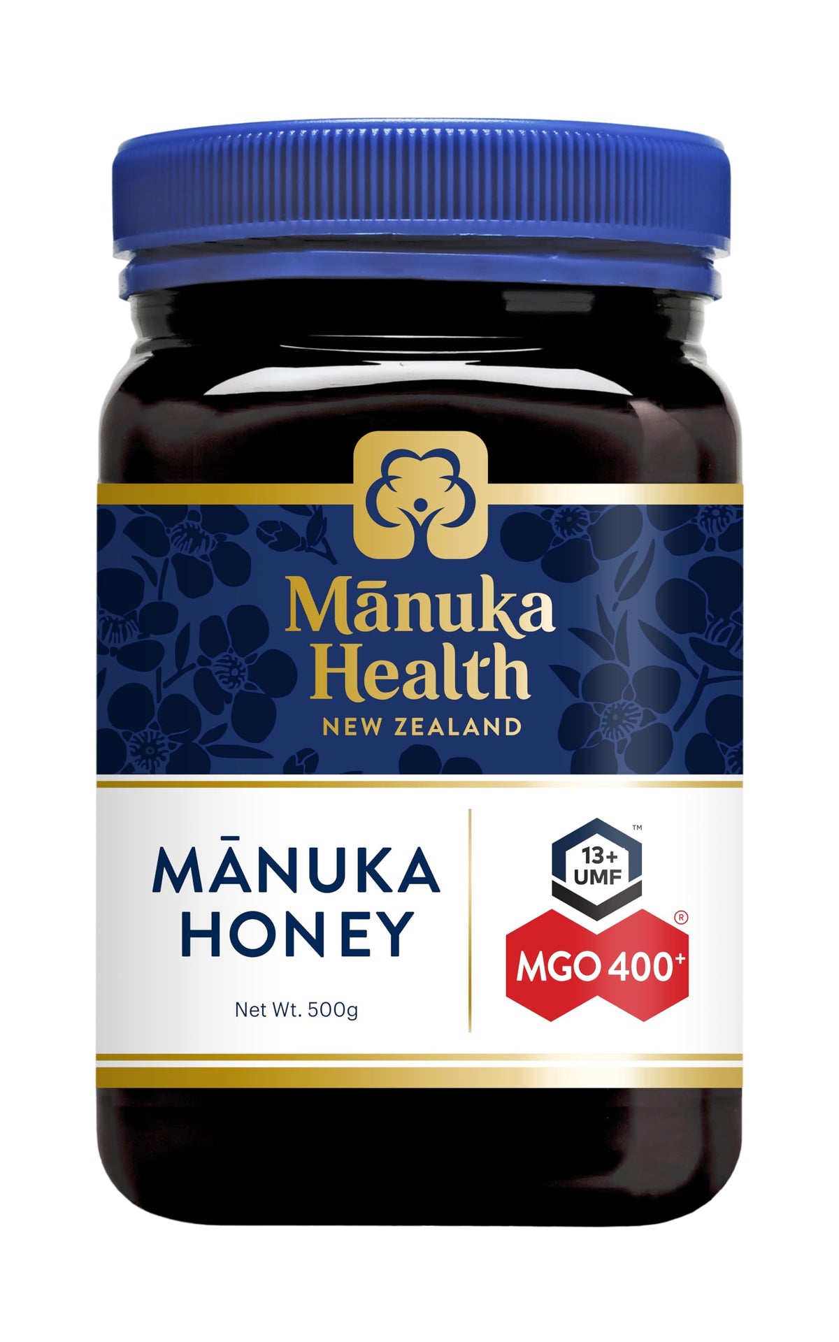 Manuka Health honey jar close-up shows creamy texture and premium quality.