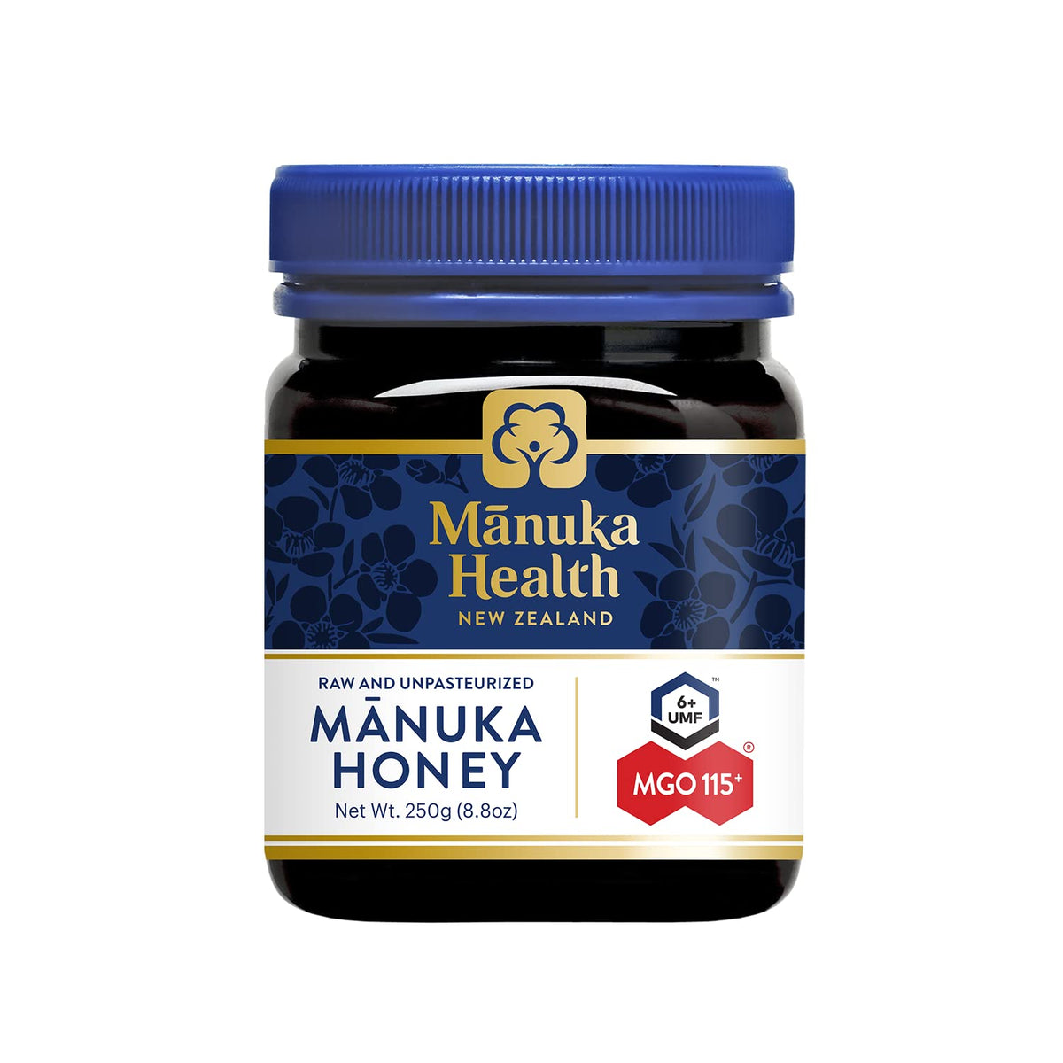Manuka Health UMF 6+ honey jar showing UMF/MGO label for authenticity and potency.