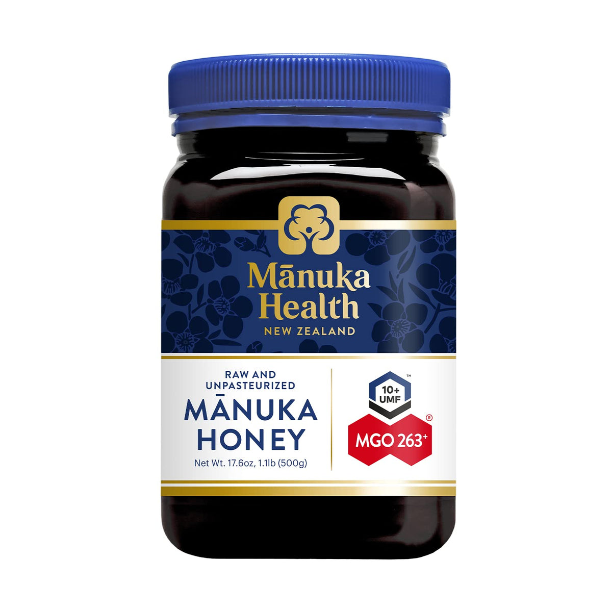 Manuka Health UMF 10+/MGO 263+ honey jar with creamy texture and rich aroma