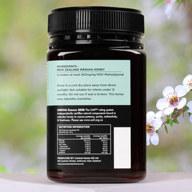 Manuka Hunters jar closeup emphasizes rich texture and authentic UMF honey