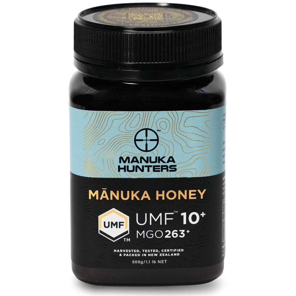 Manuka Hunters jar pour showcasing smooth, pure honey for tea and toast