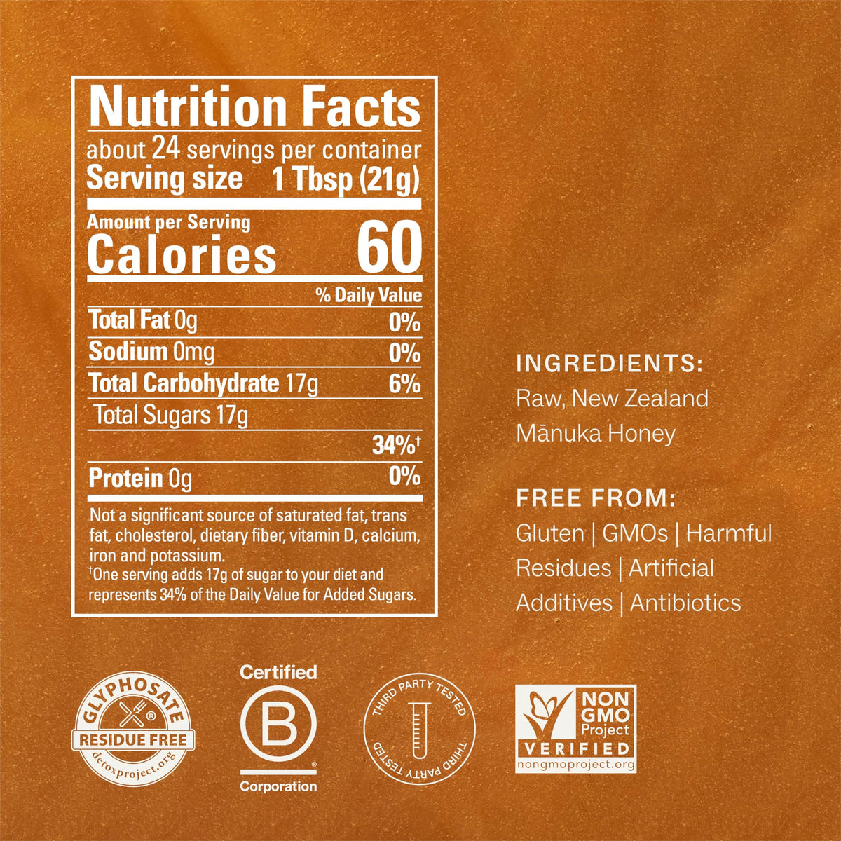 Ethically sourced beekeeping by Manukora, B-Corp certified.