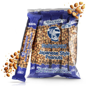 Manzela Japanese Style Coating Peanuts pack shows crunchy coating and savory-sweet flavor for on-the-go snacking