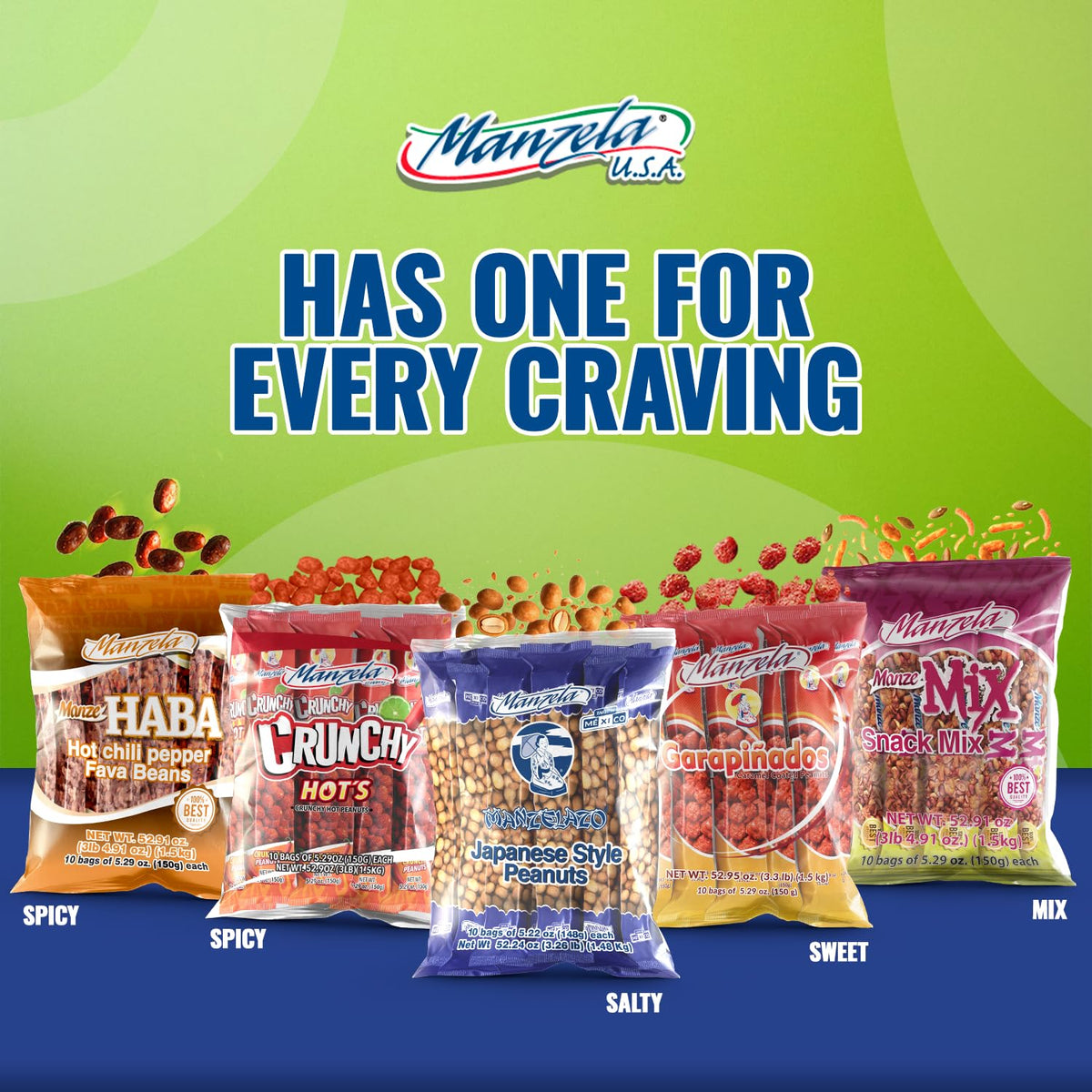 Manzela Japanese Style Coating Peanuts ideal protein-rich snack for busy days.