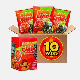MAPDA KIMCHIP spicy kimchi roasted seaweed snack pack showing bold crunch for on-the-go snacking