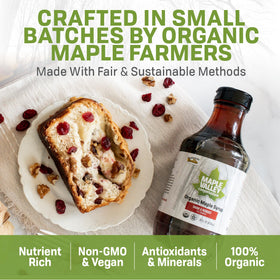 Maple Valley Organic Pure Maple Syrup amber color close-up, rich appearance