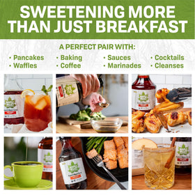 Maple Valley Organic Pure Maple Syrup drizzled over coffee as a natural sweetener