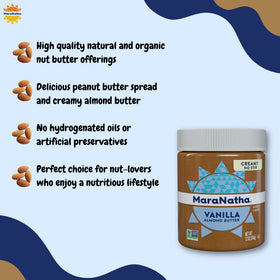 MaraNatha almond butter spread on toast showing smooth texture