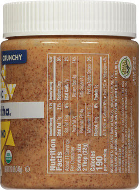 MaraNatha almond butter spread close-up shows crunchy texture ideal for dipping