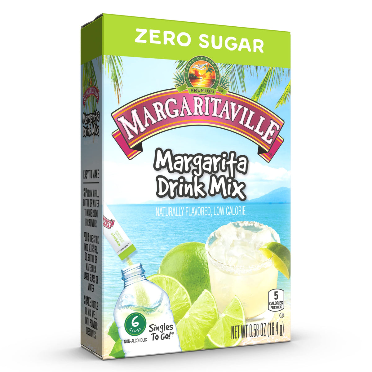 Six-box Margaritaville Singles To Go display for convenient hosting