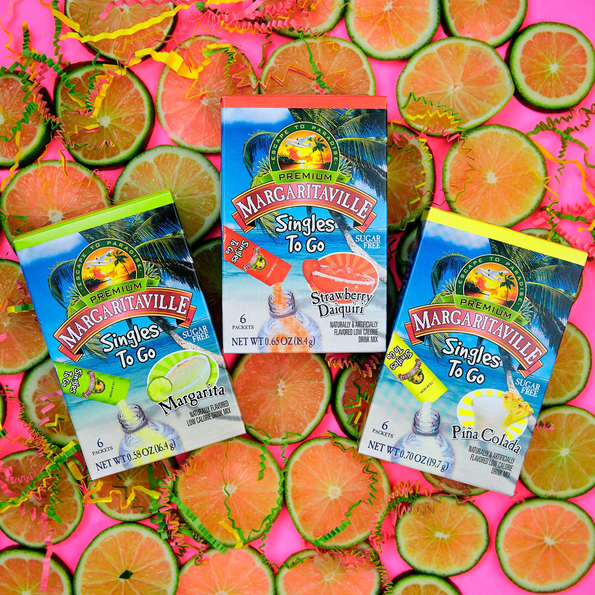 Dissolving Margaritaville Singles To Go in water for a crisp beverage