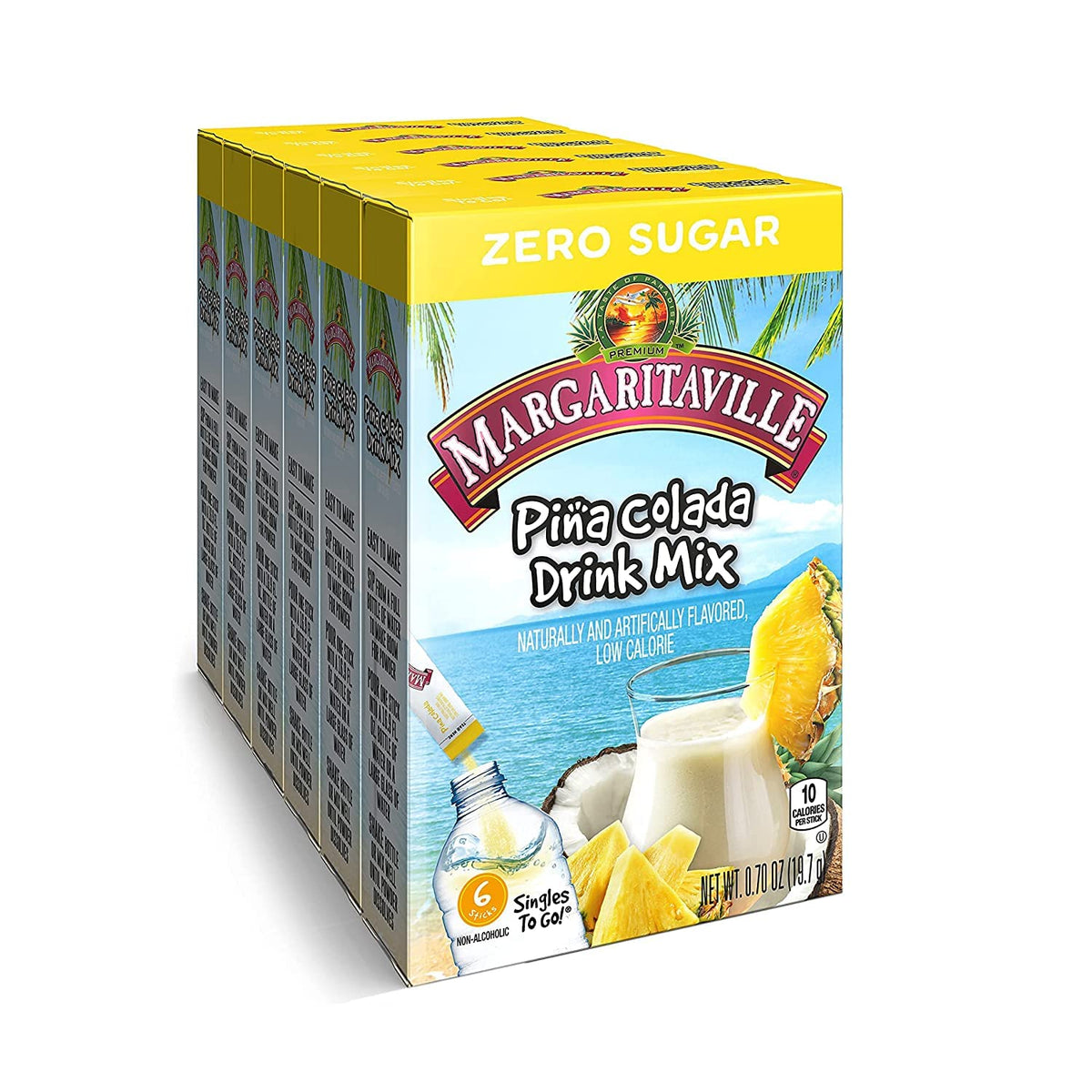 Margaritaville Singles To Go packaging box for convenient on-the-go flavor