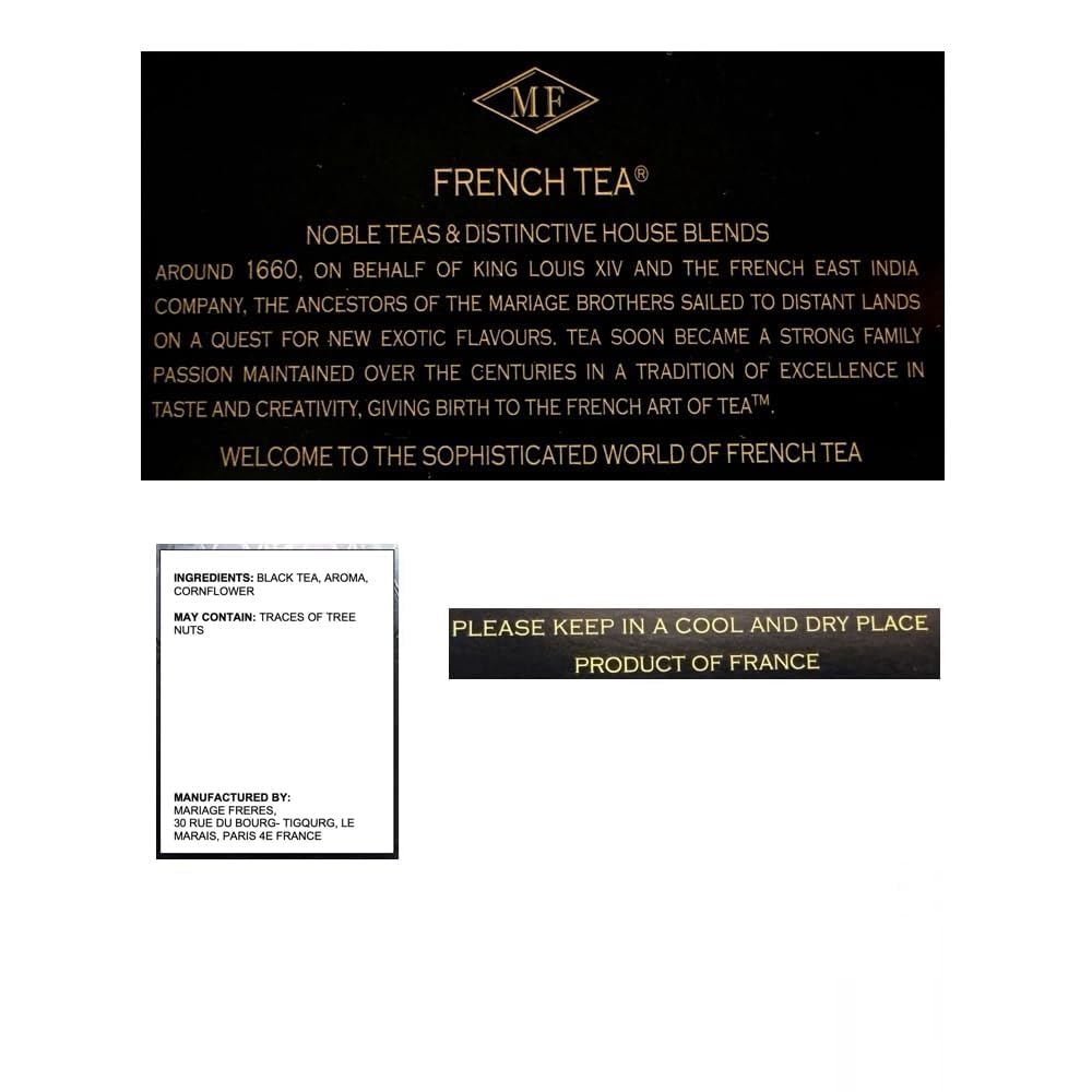 Mariage Frères Earl Grey French Blue packaging box showcasing classic black canister