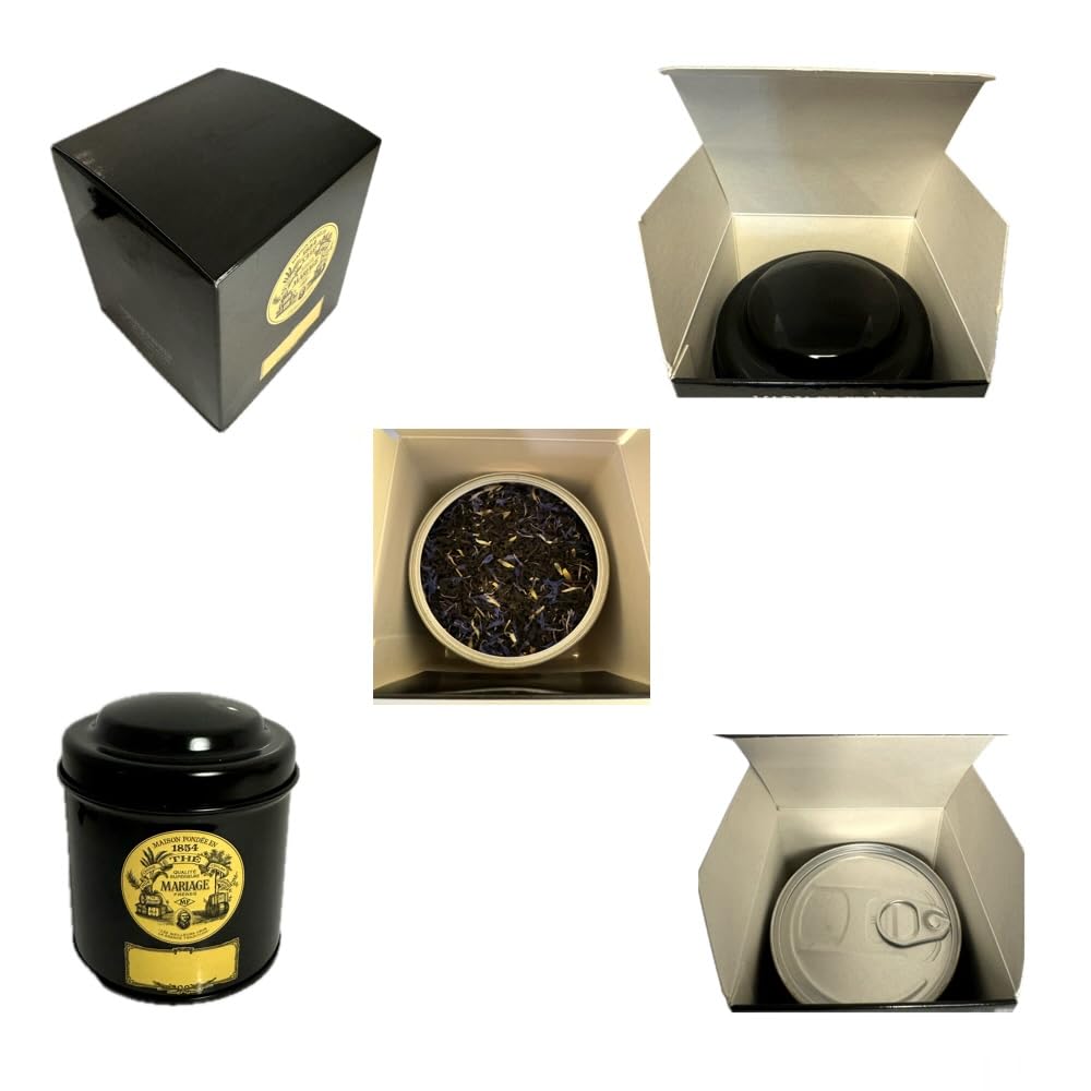 Mariage Frères Earl Grey French Blue cup steeped, capturing citrusy bergamot aroma and floral hints