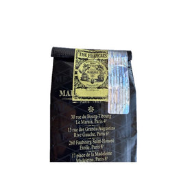 Mariage Frères Marco Polo tea leaves close-up highlighting rich black tea aroma.