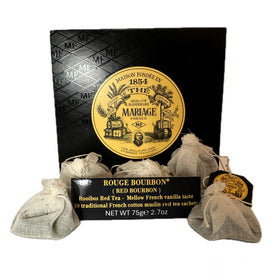 Mariage Frères Rouge Bourbon tea bag on white pack with elegant label