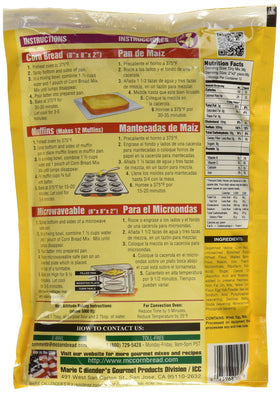 Marie Callender's corn bread mix ready for quick microwavable baking.