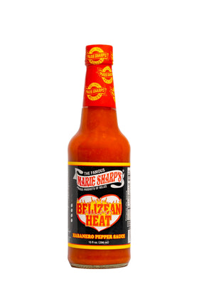 Marie Sharp's Belizean Heat label close-up with authentic branding