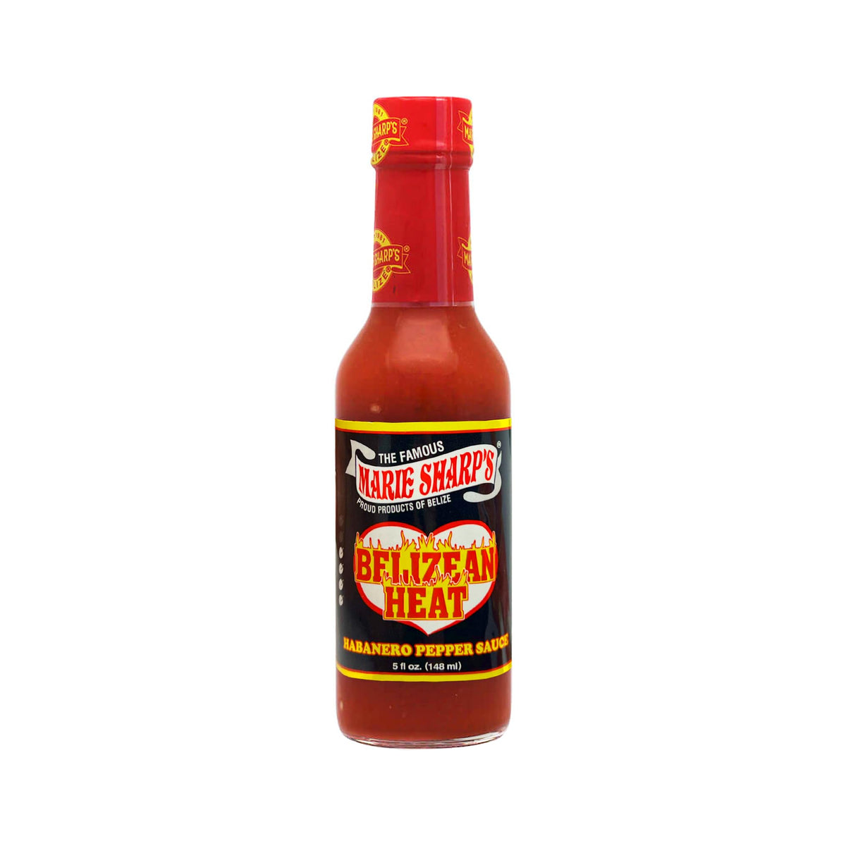 Marie Sharp's Belizean Heat ingredients closeup highlights fresh peppers and aromatics.