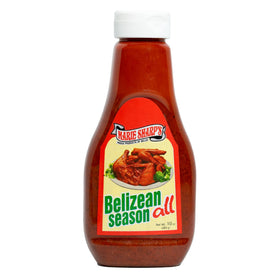 Marie Sharp's Belizean Season-All bottle close-up highlighting bold Caribbean flavor for everyday cooking