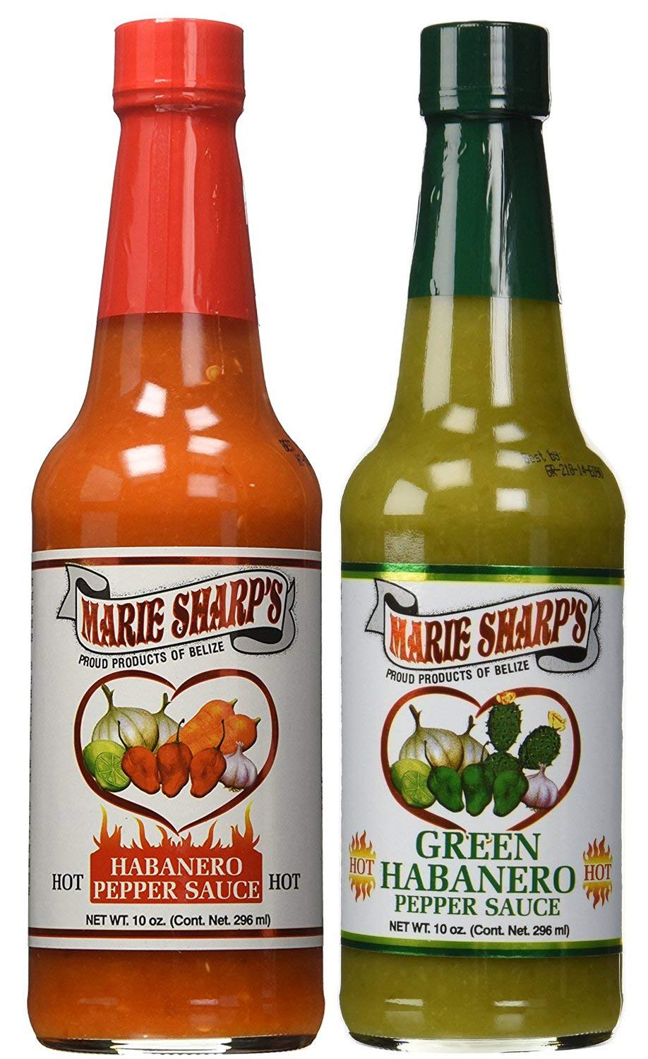 Marie Sharp's HOT and Green Habanero sauce bottle delivers bold heat for grilled meats.