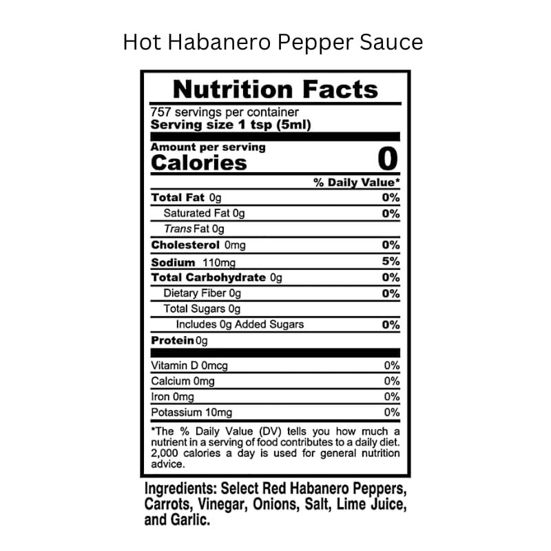 Marie Sharp's HOT and Green Habanero label close-up shows authentic peppers for standout flavor.