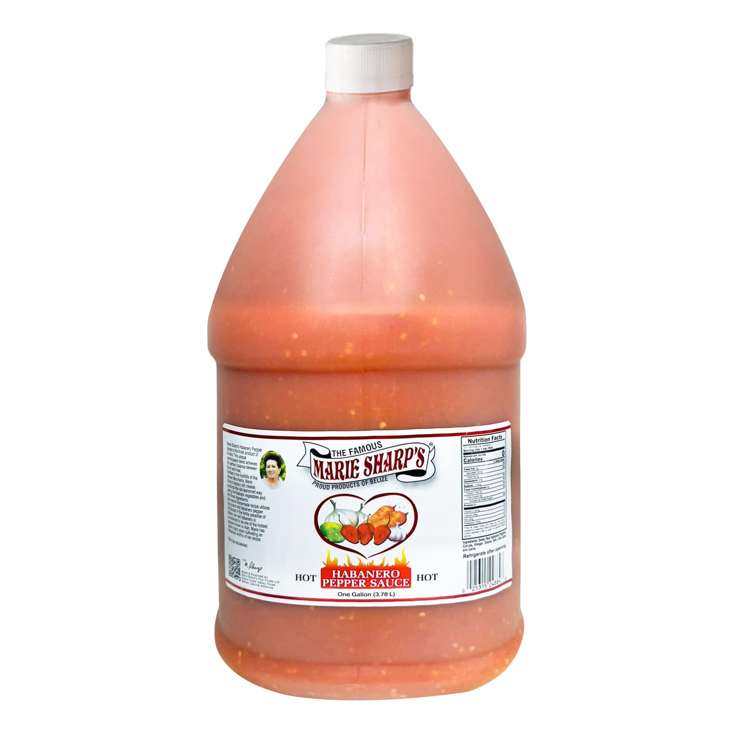 Marie Sharp's Hot Habanero bottle showcases Belizean flavor and bold heat for wings and eggs.