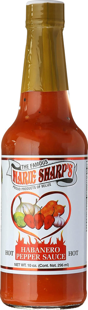 Marie Sharp's Hot Habanero Sauce bottle pour — pour-ready heat to upgrade sandwiches and eggs