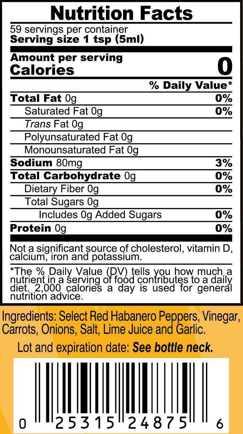 Close-up of labels on the variety set highlighting the five habanero sauces.