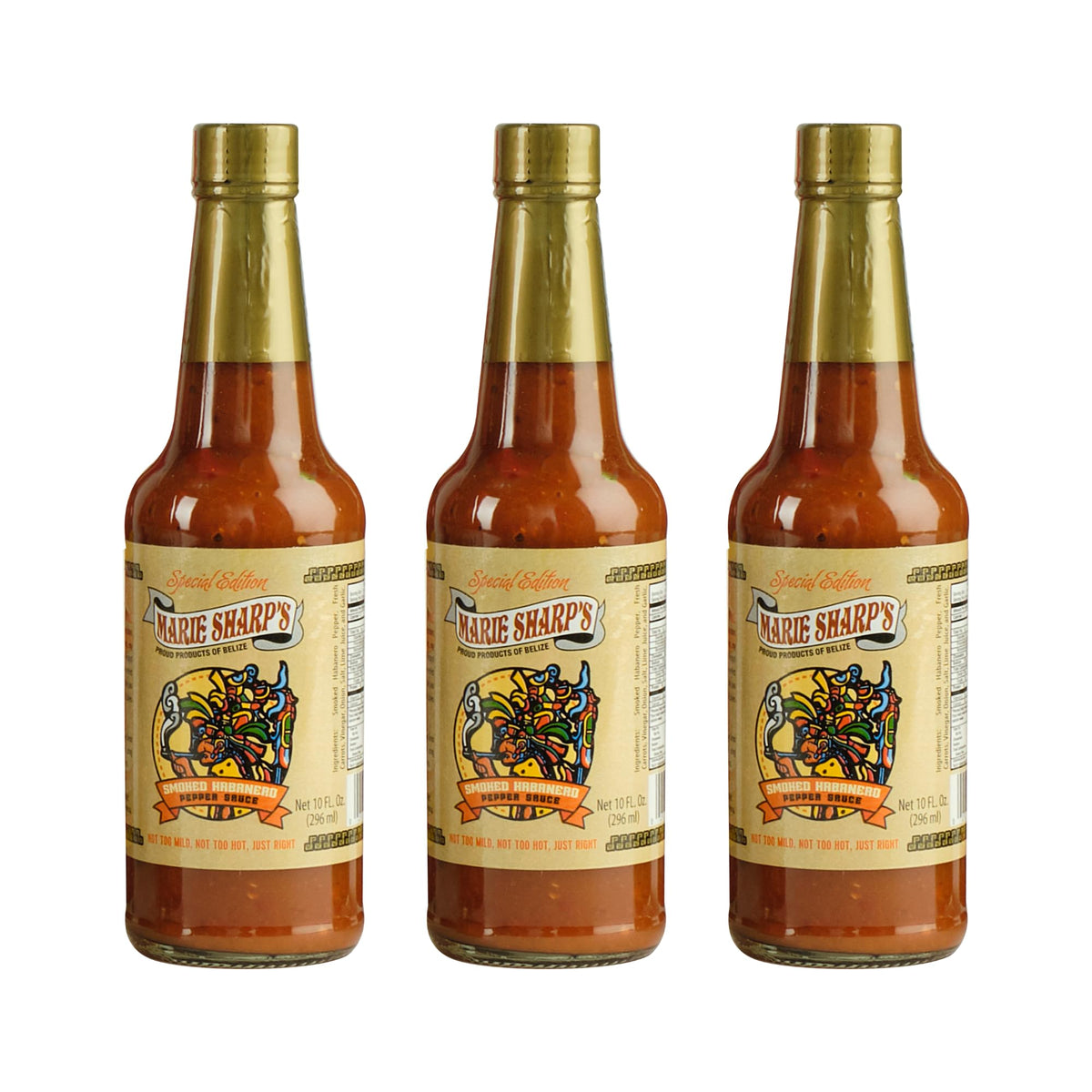 Marie Sharp's smoked habanero sauce bottle enhances grilled meats with bold smoky heat