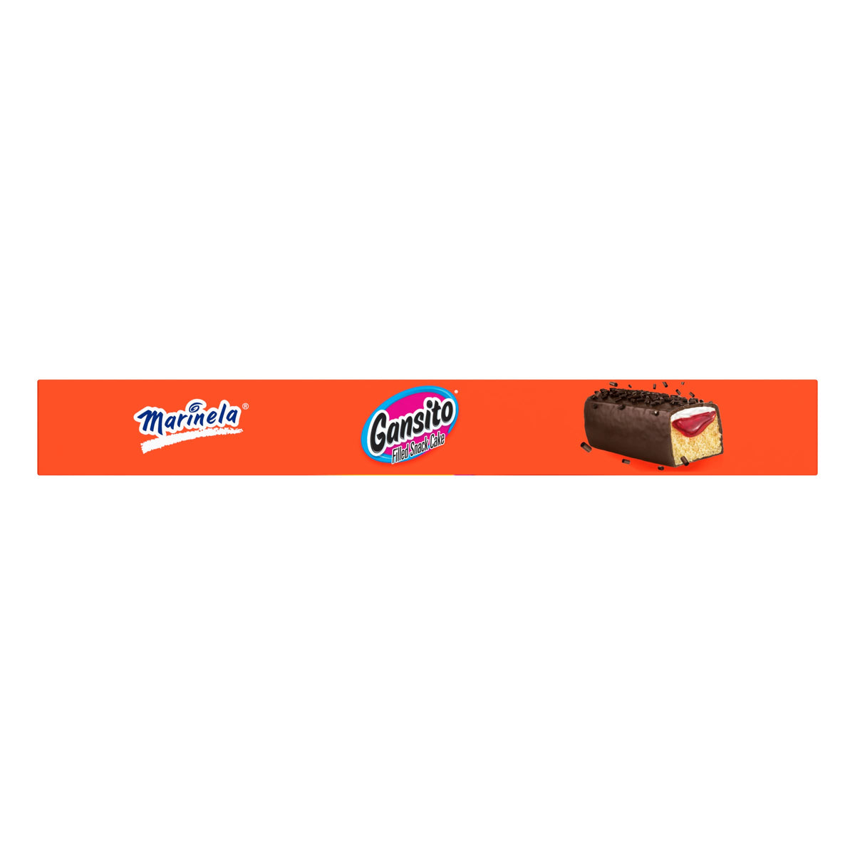 Side view of Marinela Gansito box with clear branding