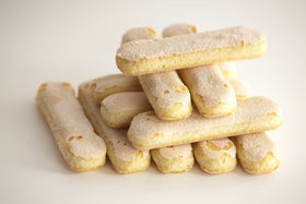 Marini Savoiardi crumbly sponge texture close-up, perfect for dipping in coffee