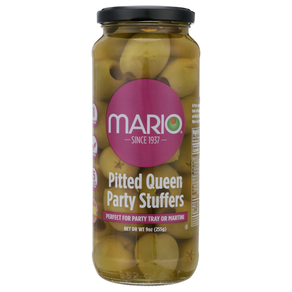 Mario Camacho Foods pitted queen olives pack for easy snacking and serving.