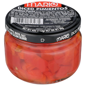 Mario Camacho Pimientos Diced 12-pack in a bowl adds flavorful color to meals