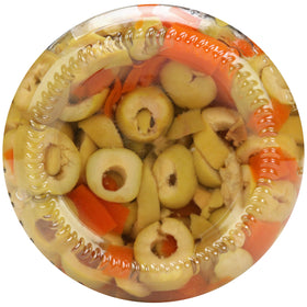 Mario Camacho Manzanilla olives ready to enhance salads and pizzas.