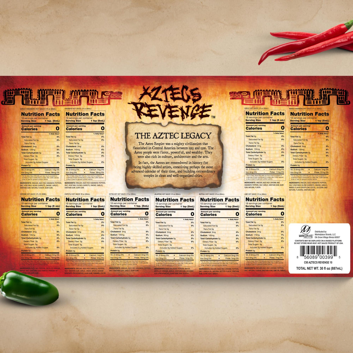 Aztecs Revenge gift-pack display signals a bold spice gift.