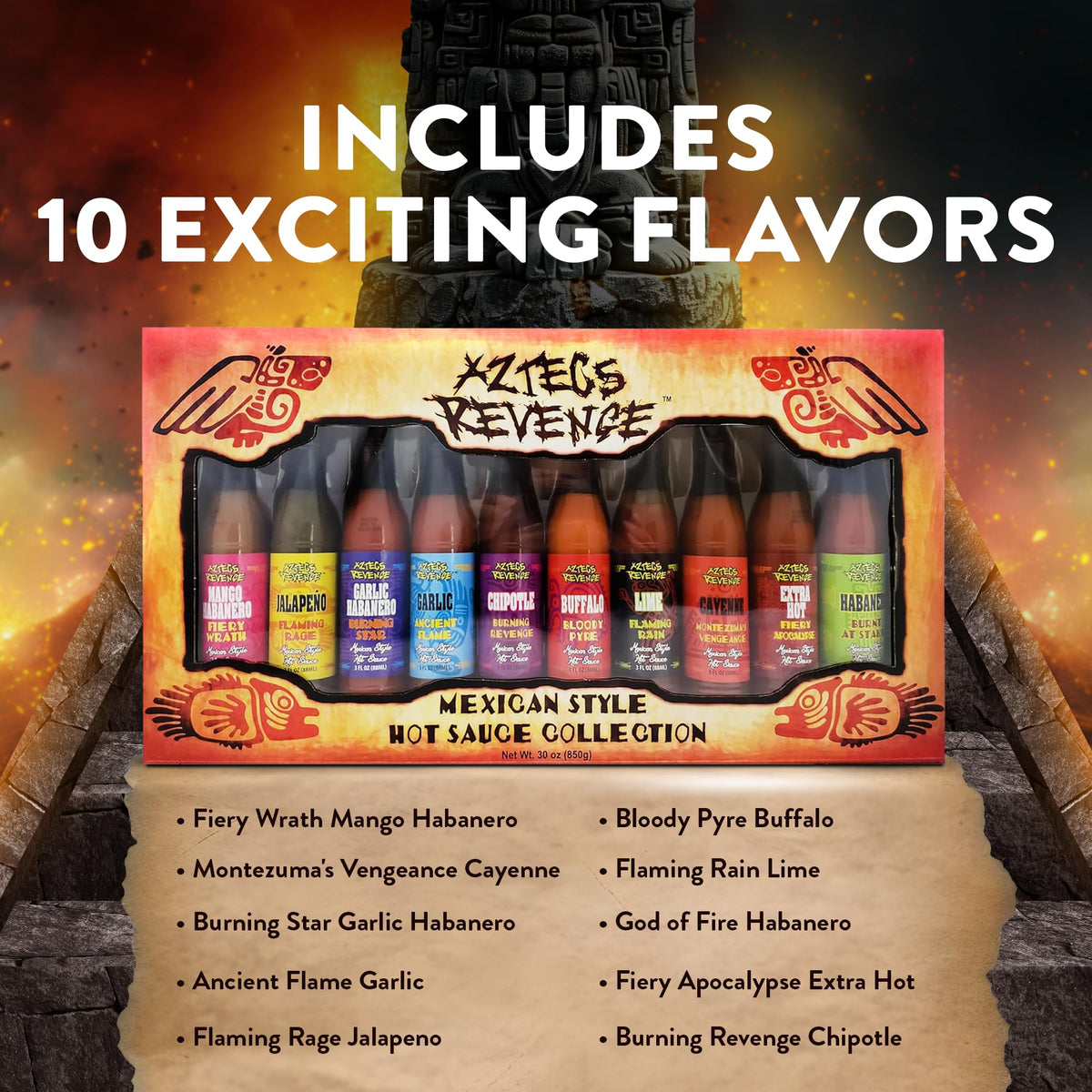 Aztecs Revenge wings-dipping sauce enhances game night flair.